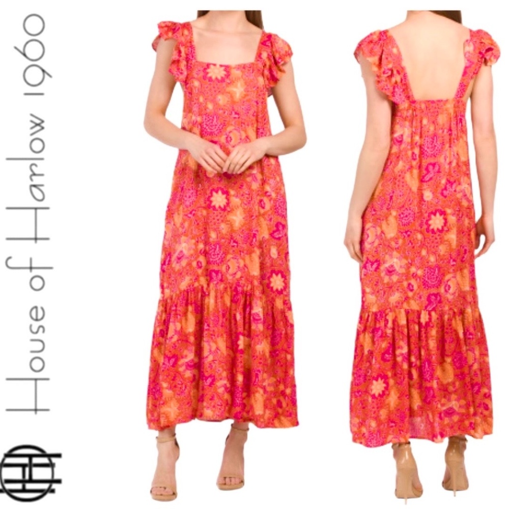 🆕NWT House of Harlow 1960 Tiered Maxi Dress